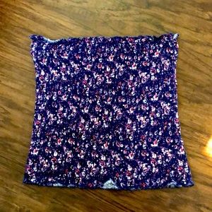 Dark Floral Tube Top Size S